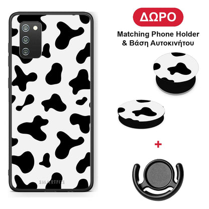 Cow Print - Samsung Galaxy A02s / M02s / F02s θήκη + Δώρο Phone Holder & Βάση Αυτοκινήτου