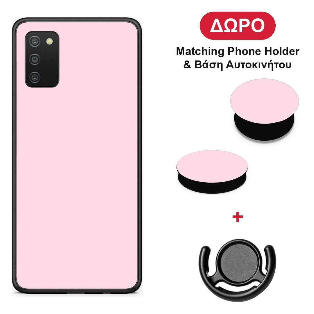 Pale Pink - Samsung Galaxy A02s / M02s / F02s θήκη + Δώρο Phone Holder & Βάση Αυτοκινήτου