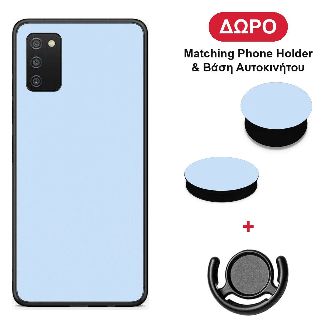 Powder Blue - Samsung Galaxy A02s / M02s / F02s θήκη + Δώρο Phone Holder & Βάση Αυτοκινήτου