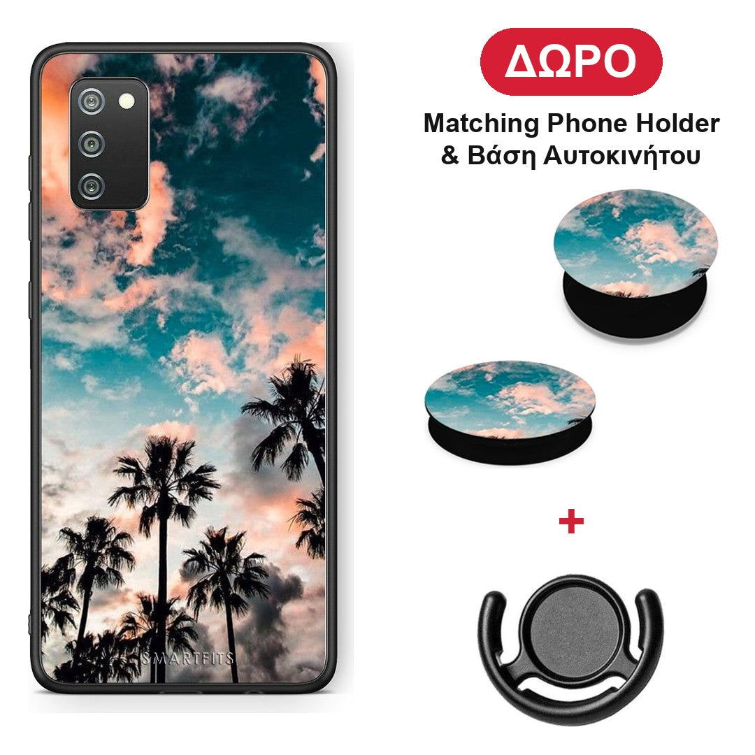 Summer Sky - Samsung Galaxy A02s / M02s / F02s θήκη + Δώρο Phone Holder & Βάση Αυτοκινήτου