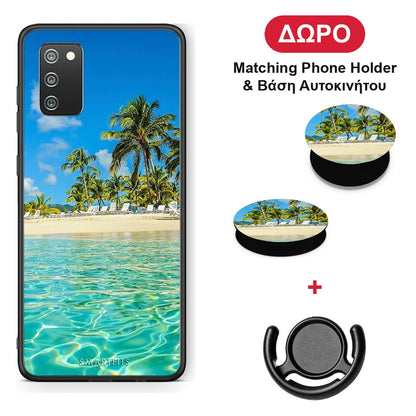 Tropical Vibes - Samsung Galaxy A02s / M02s / F02s θήκη + Δώρο Phone Holder & Βάση Αυτοκινήτου