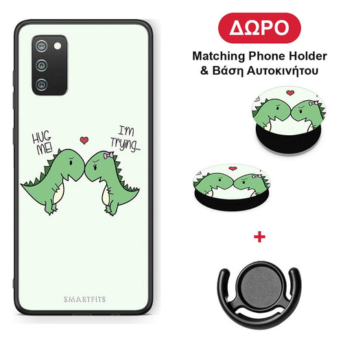Valentine Rex - Samsung Galaxy A02s / M02s / F02s θήκη + Δώρο Phone Holder & Βάση Αυτοκινήτου