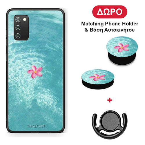 Water Flower - Samsung Galaxy A02s / M02s / F02s θήκη + Δώρο Phone Holder & Βάση Αυτοκινήτου