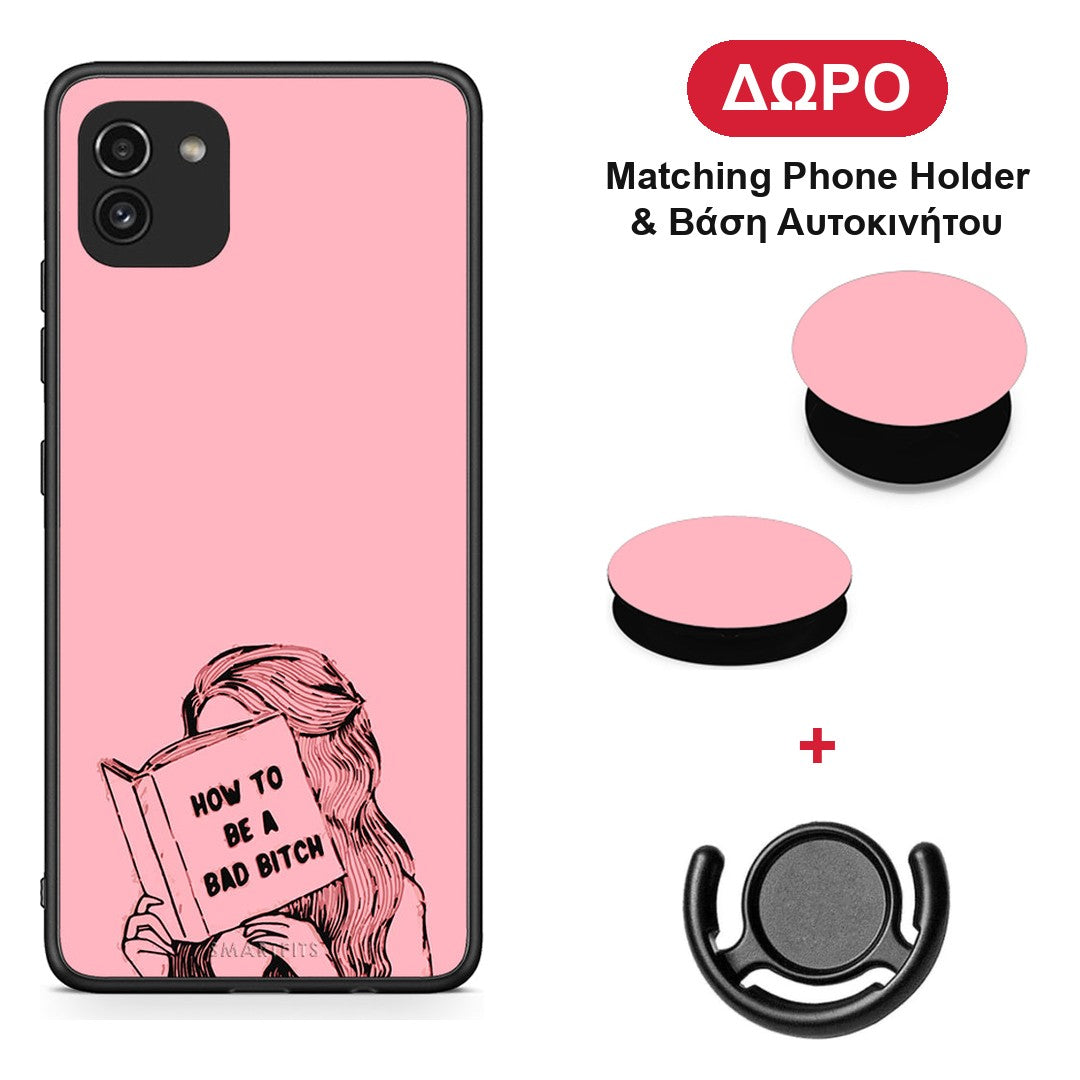 Bad Bitch - Samsung Galaxy A03 θήκη + Δώρο Phone Holder & Βάση Αυτοκινήτου