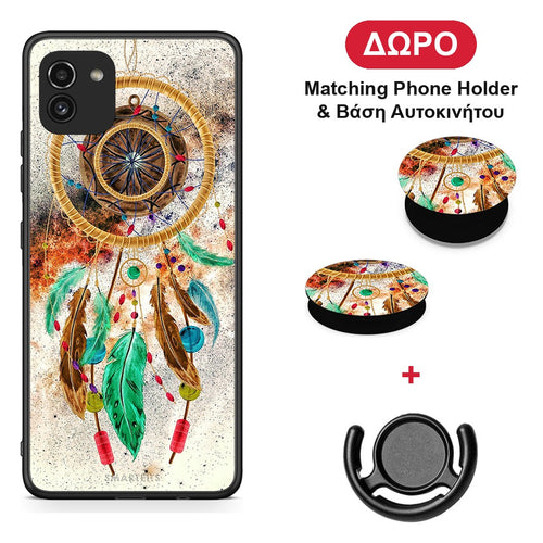 Boho DreamCatcher - Samsung Galaxy A03 θήκη + Δώρο Phone Holder & Βάση Αυτοκινήτου