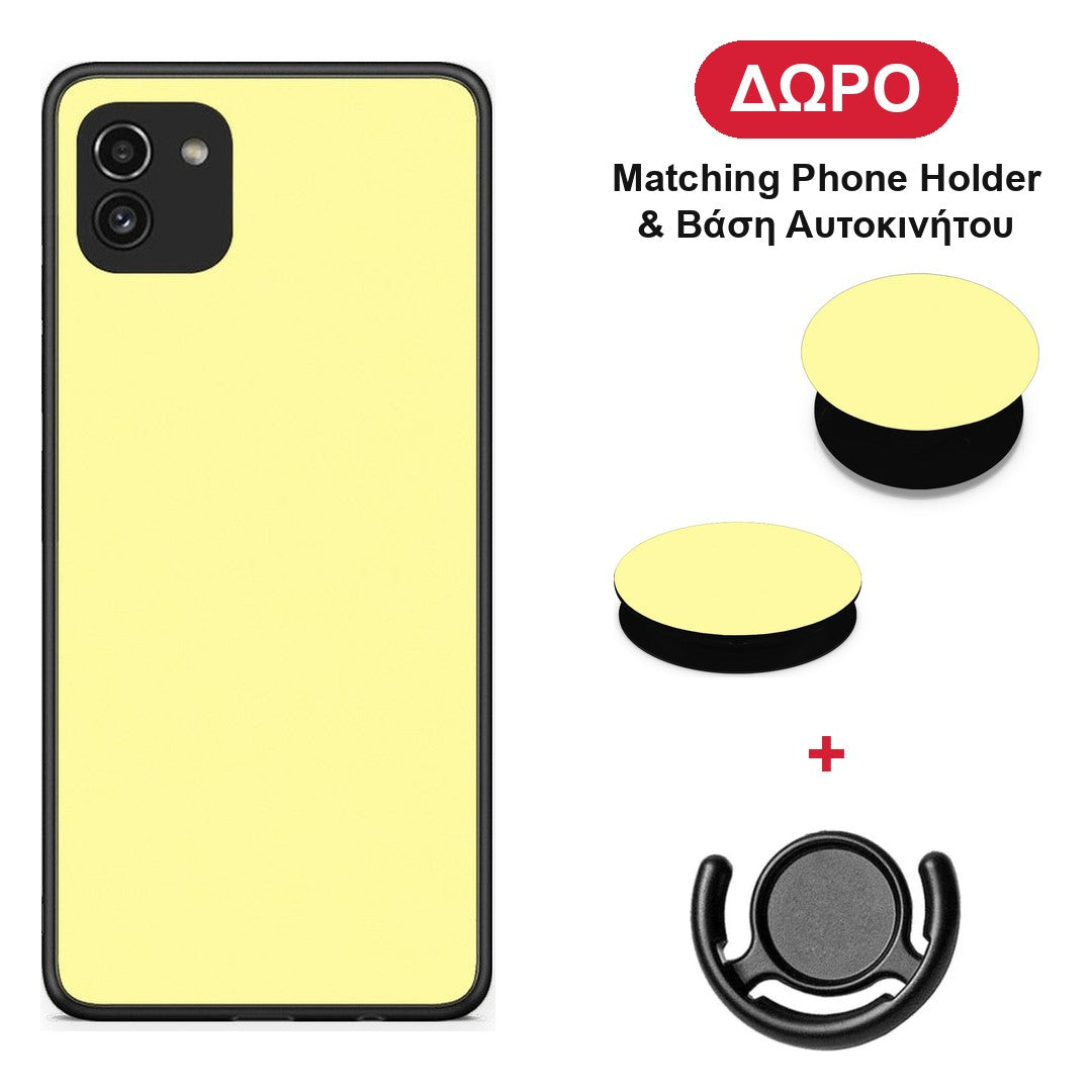 Butter Yellow - Samsung Galaxy A03 θήκη + Δώρο Phone Holder & Βάση Αυτοκινήτου
