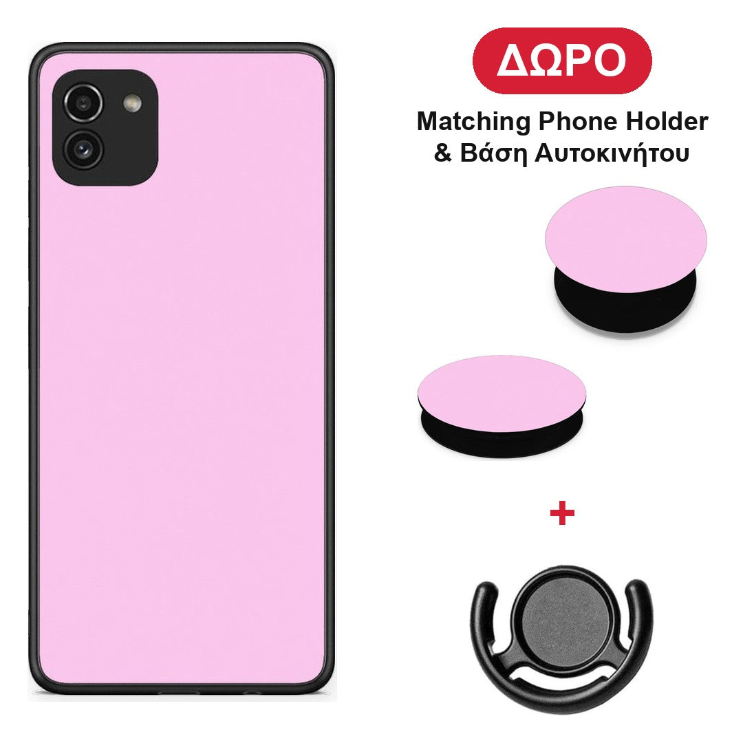 Cotton Candy Pink - Samsung Galaxy A03 θήκη + Δώρο Phone Holder & Βάση Αυτοκινήτου