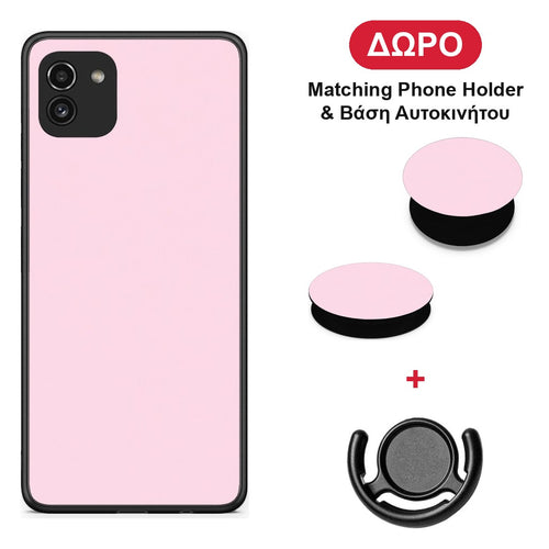 Pale Pink - Samsung Galaxy A03 θήκη + Δώρο Phone Holder & Βάση Αυτοκινήτου