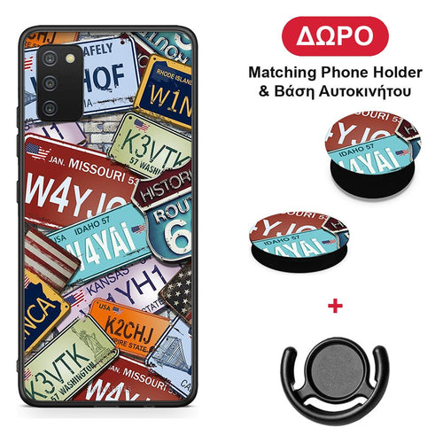 Car Plates - Samsung Galaxy A03s θήκη + Δώρο Phone Holder & Βάση Αυτοκινήτου