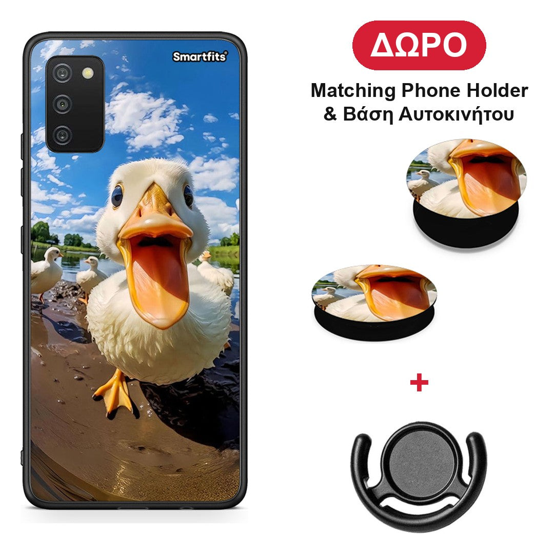 Duck Face - Samsung Galaxy A03s θήκη + Δώρο Phone Holder & Βάση Αυτοκινήτου