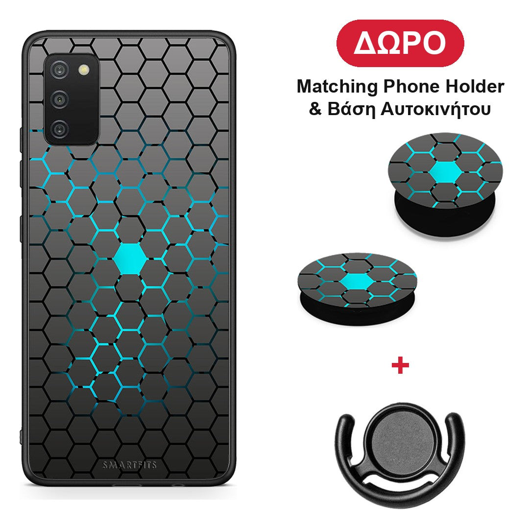 Geometric Hexagonal - Samsung Galaxy A03s θήκη + Δώρο Phone Holder & Βάση Αυτοκινήτου