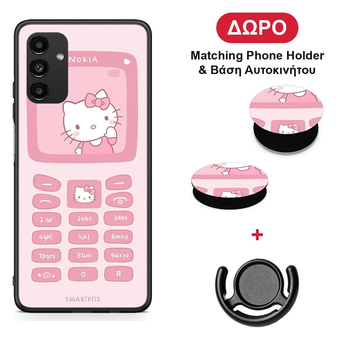 Hello Kitten - Samsung Galaxy A04s θήκη + Δώρο Phone Holder & Βάση Αυτοκινήτου