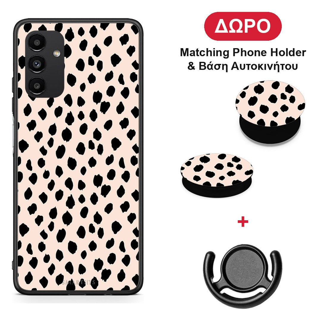 New Polka Dots - Samsung Galaxy A04s θήκη + Δώρο Phone Holder & Βάση Αυτοκινήτου