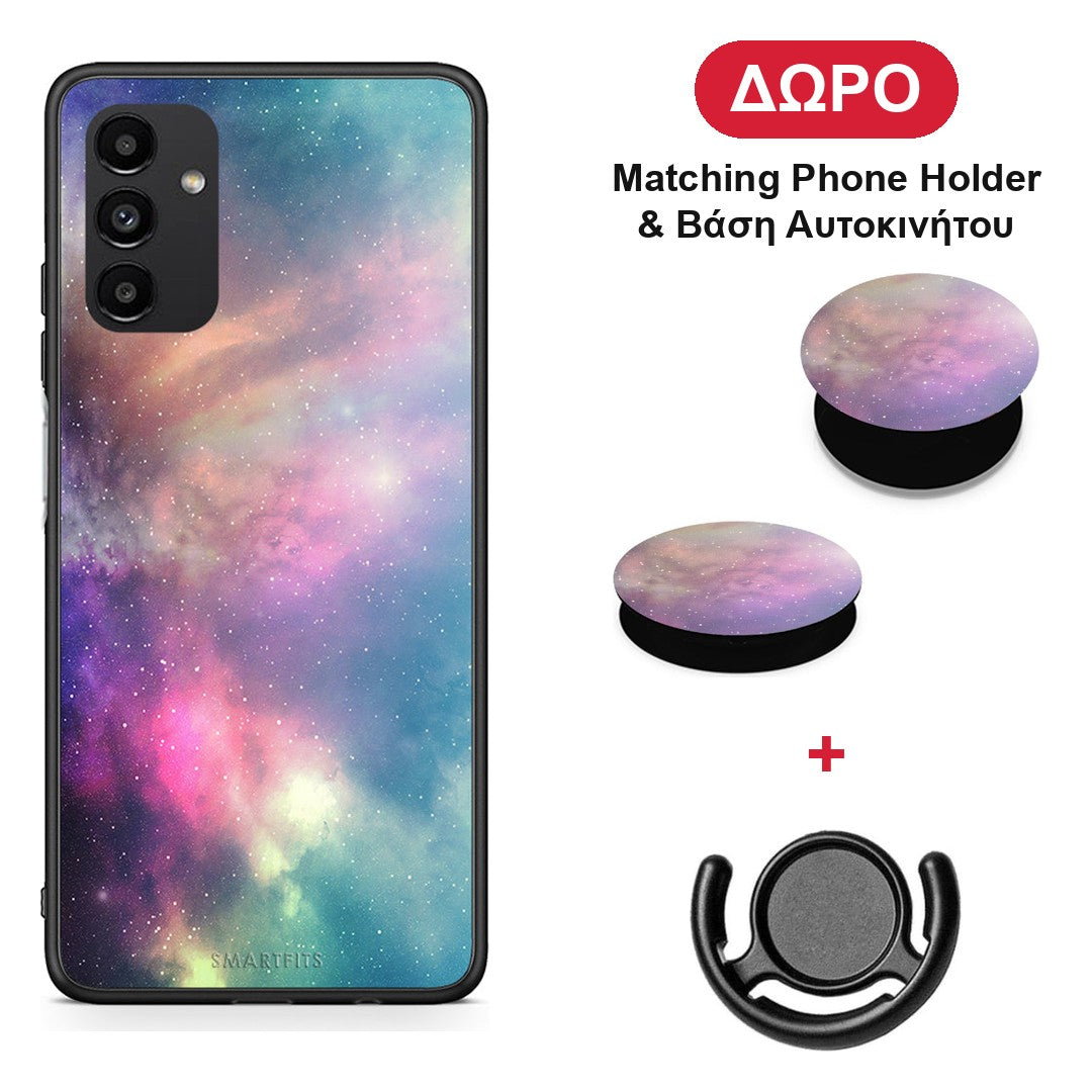 Galactic Rainbow - Samsung Galaxy A04s θήκη + Δώρο Phone Holder & Βάση Αυτοκινήτου