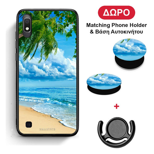 Beautiful Beach - Samsung Galaxy A10 θήκη + Δώρο Phone Holder & Βάση Αυτοκινήτου