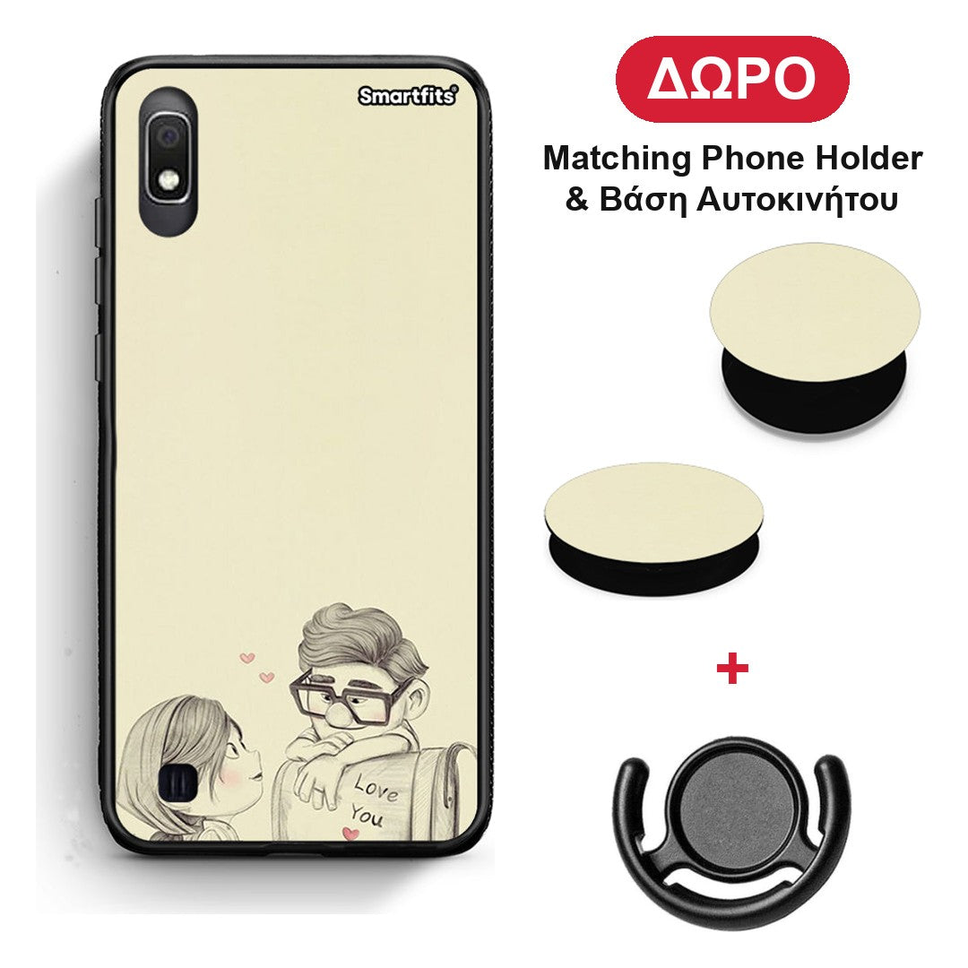 Carl And Ellie - Samsung Galaxy A10 θήκη + Δώρο Phone Holder & Βάση Αυτοκινήτου