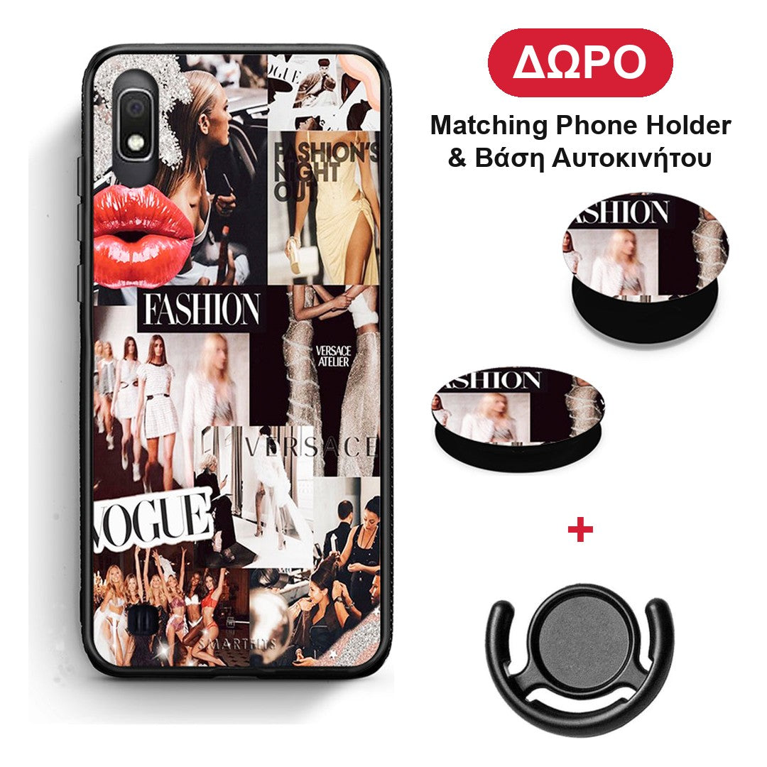 Collage Fashion - Samsung Galaxy A10 θήκη + Δώρο Phone Holder & Βάση Αυτοκινήτου