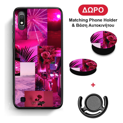 Collage Red Roses - Samsung Galaxy A10 θήκη + Δώρο Phone Holder & Βάση Αυτοκινήτου