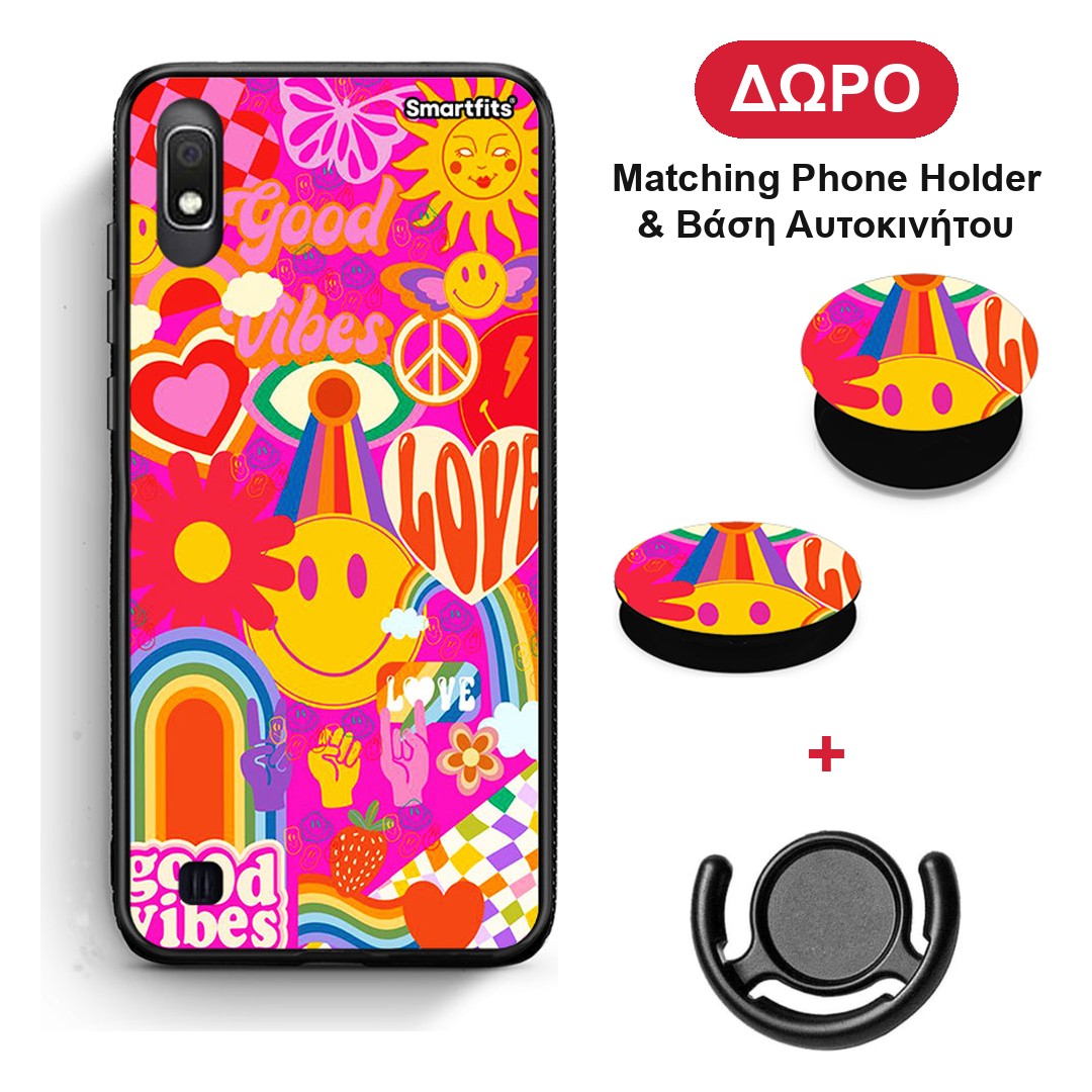 Hippie Love - Samsung Galaxy A10 θήκη + Δώρο Phone Holder & Βάση Αυτοκινήτου