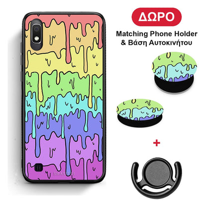Melting Rainbow - Samsung Galaxy A10 θήκη + Δώρο Phone Holder & Βάση Αυτοκινήτου