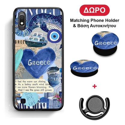 Summer In Greece - Samsung Galaxy A10 θήκη + Δώρο Phone Holder & Βάση Αυτοκινήτου