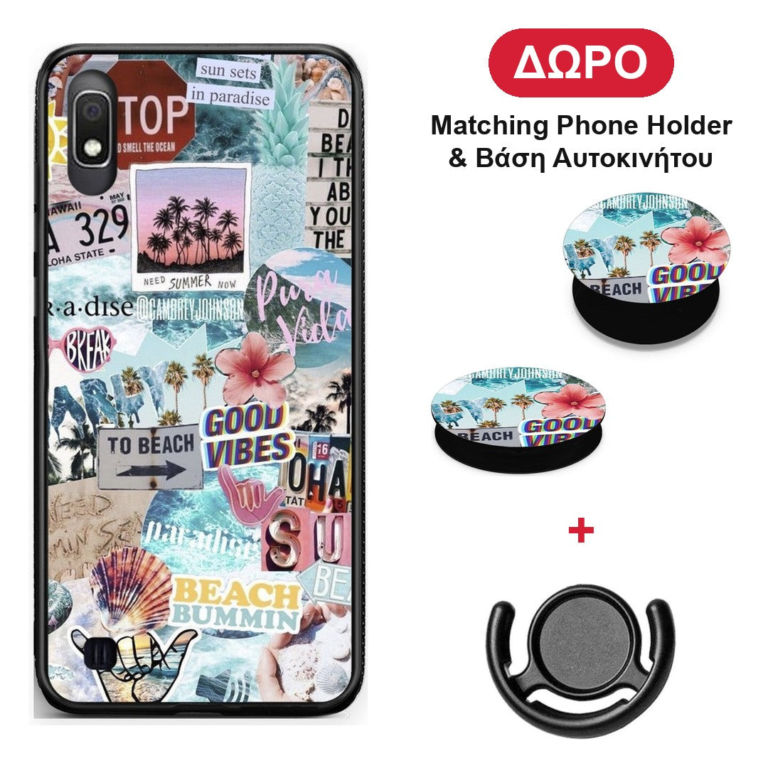 Summer Vibes - Samsung Galaxy A10 θήκη + Δώρο Phone Holder & Βάση Αυτοκινήτου