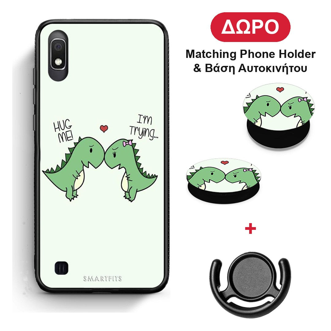 Valentine Rex - Samsung Galaxy A10 θήκη + Δώρο Phone Holder & Βάση Αυτοκινήτου