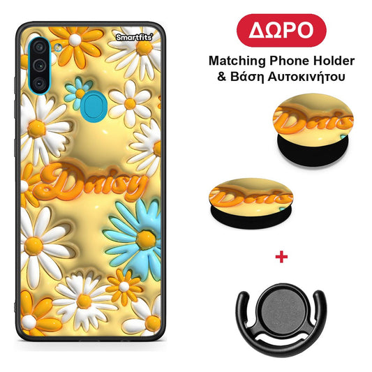 Bubble Daisies - Samsung Galaxy A11 / M11 θήκη + Δώρο Phone Holder & Βάση Αυτοκινήτου