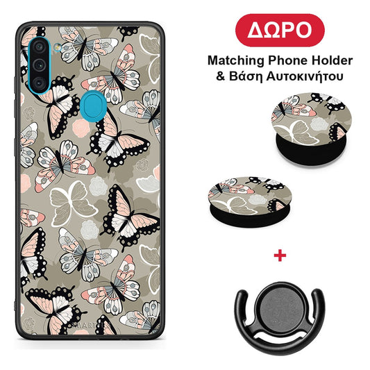 Boho Butterflies - Samsung Galaxy A11 / M11 θήκη + Δώρο Phone Holder & Βάση Αυτοκινήτου