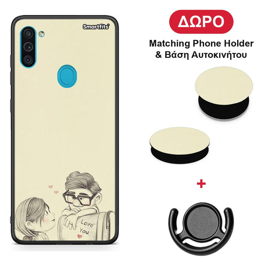 Carl And Ellie - Samsung Galaxy A11 / M11 θήκη + Δώρο Phone Holder & Βάση Αυτοκινήτου