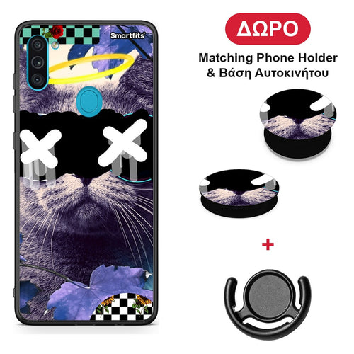 Cat Collage - Samsung Galaxy A11 / M11 θήκη + Δώρο Phone Holder & Βάση Αυτοκινήτου