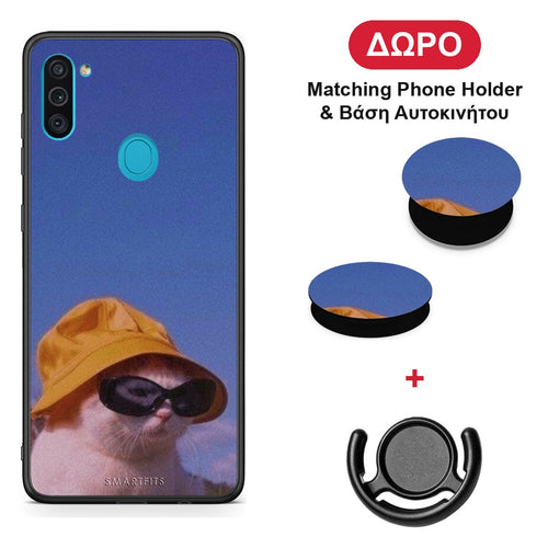 Cat Diva - Samsung Galaxy A11 / M11 θήκη + Δώρο Phone Holder & Βάση Αυτοκινήτου