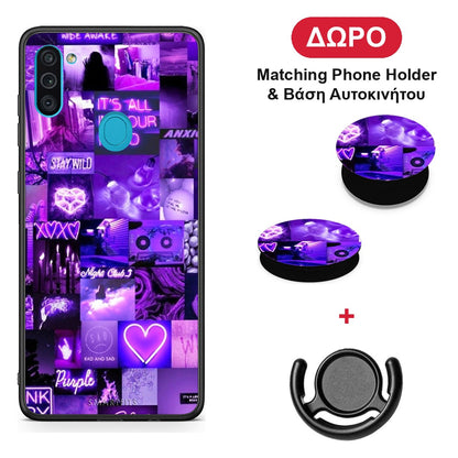Collage Stay Wild - Samsung Galaxy A11 / M11 θήκη + Δώρο Phone Holder & Βάση Αυτοκινήτου
