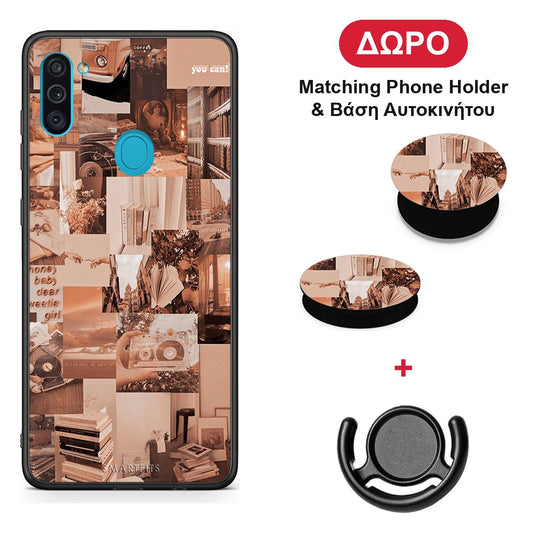 Collage You Can - Samsung Galaxy A11 / M11 θήκη + Δώρο Phone Holder & Βάση Αυτοκινήτου