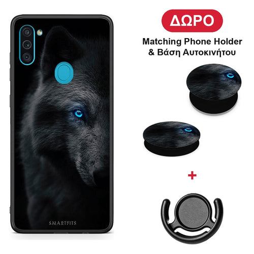 Dark Wolf - Samsung Galaxy A11 / M11 θήκη + Δώρο Phone Holder & Βάση Αυτοκινήτου