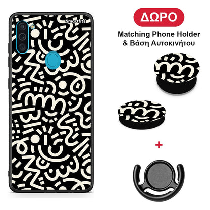 Doodle Art - Samsung Galaxy A11 / M11 θήκη + Δώρο Phone Holder & Βάση Αυτοκινήτου