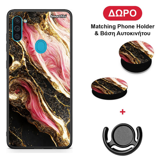 Glamorous Pink Marble - Samsung Galaxy A11 / M11 θήκη + Δώρο Phone Holder & Βάση Αυτοκινήτου