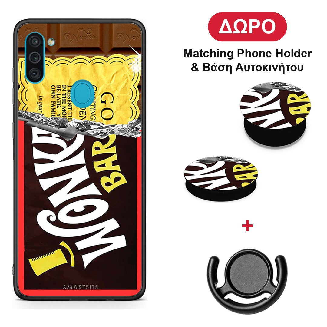 Golden Ticket - Samsung Galaxy A11 / M11 θήκη + Δώρο Phone Holder & Βάση Αυτοκινήτου