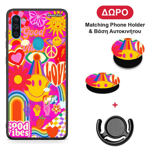 Hippie Love - Samsung Galaxy A11 / M11 θήκη + Δώρο Phone Holder & Βάση Αυτοκινήτου