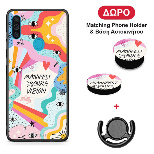 Manifest Your Vision - Samsung Galaxy A11 / M11 θήκη + Δώρο Phone Holder & Βάση Αυτοκινήτου