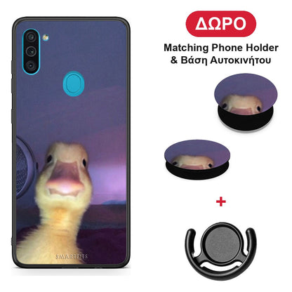 Meme Duck - Samsung Galaxy A11 / M11 θήκη + Δώρο Phone Holder & Βάση Αυτοκινήτου