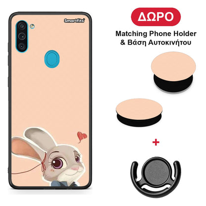 Nick Wilde And Judy Hopps Love 2 - Samsung Galaxy A11 / M11 θήκη + Δώρο Phone Holder & Βάση Αυτοκινήτου