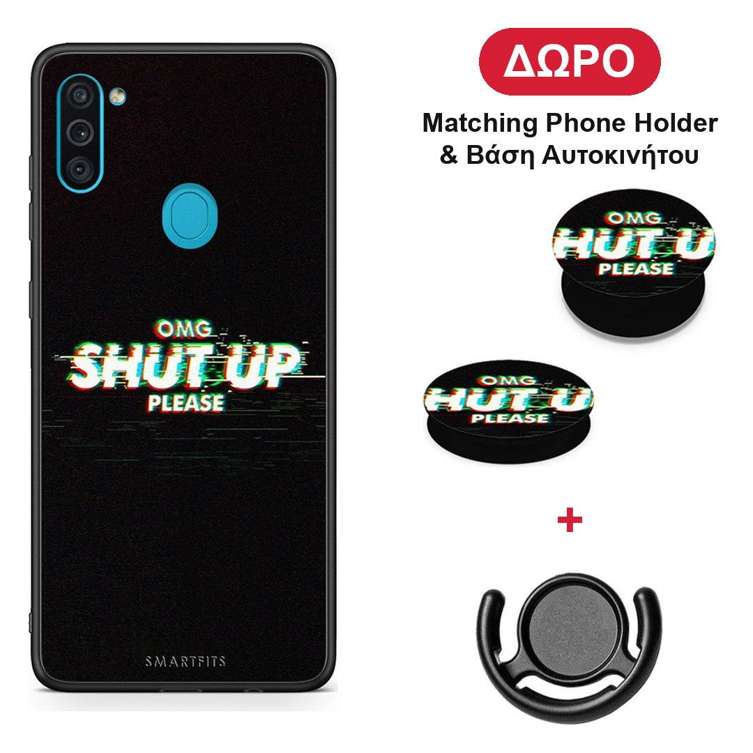 OMG ShutUp - Samsung Galaxy A11 / M11 θήκη + Δώρο Phone Holder & Βάση Αυτοκινήτου