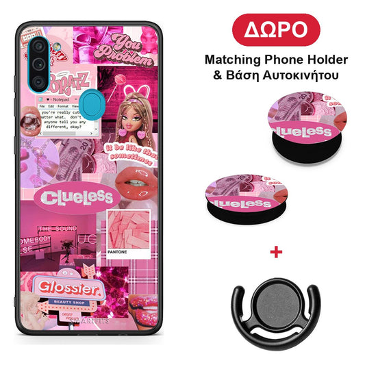 Pink Love - Samsung Galaxy A11 / M11 θήκη + Δώρο Phone Holder & Βάση Αυτοκινήτου