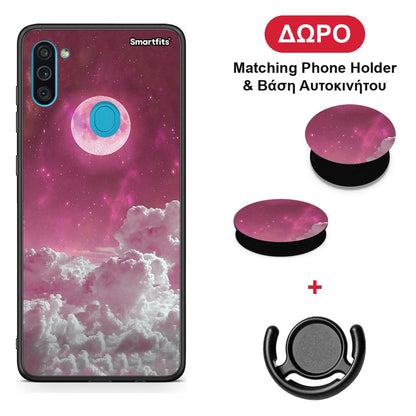 Pink Moon - Samsung Galaxy A11 / M11 θήκη + Δώρο Phone Holder & Βάση Αυτοκινήτου