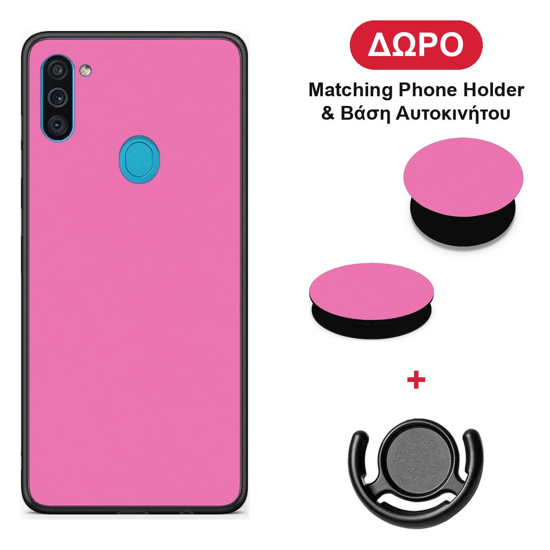 Rose Pink - Samsung Galaxy A11 / M11 θήκη + Δώρο Phone Holder & Βάση Αυτοκινήτου