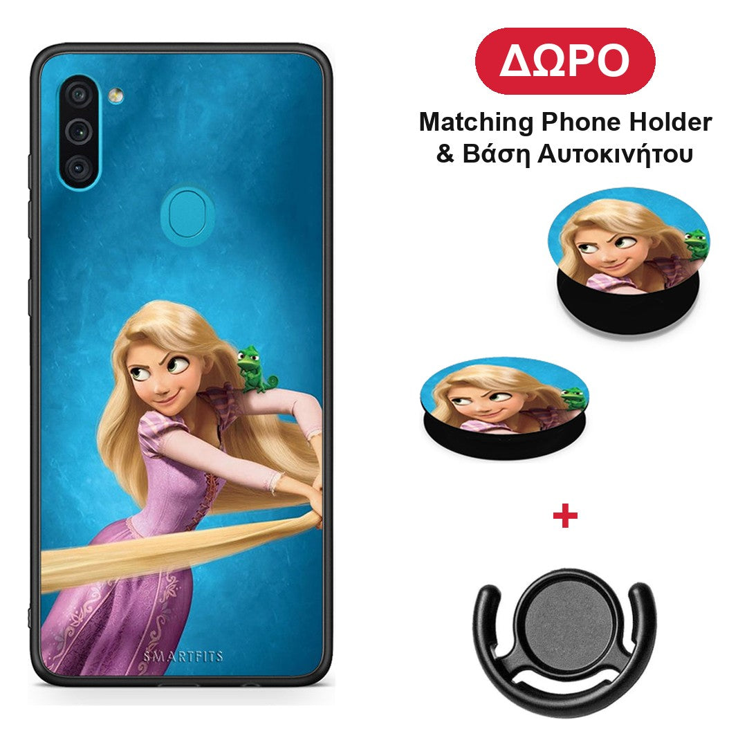 Tangled 2 - Samsung Galaxy A11 / M11 θήκη + Δώρο Phone Holder & Βάση Αυτοκινήτου