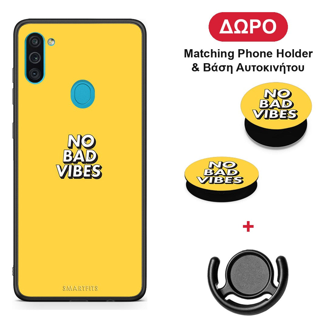 Text Vibes - Samsung Galaxy A11 / M11 θήκη + Δώρο Phone Holder & Βάση Αυτοκινήτου