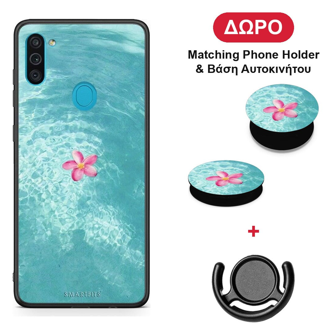Water Flower - Samsung Galaxy A11 / M11 θήκη + Δώρο Phone Holder & Βάση Αυτοκινήτου