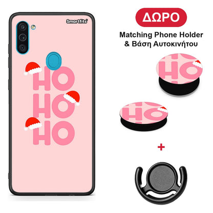 Xmas Ho Ho Ho - Samsung Galaxy A11 / M11 θήκη + Δώρο Phone Holder & Βάση Αυτοκινήτου